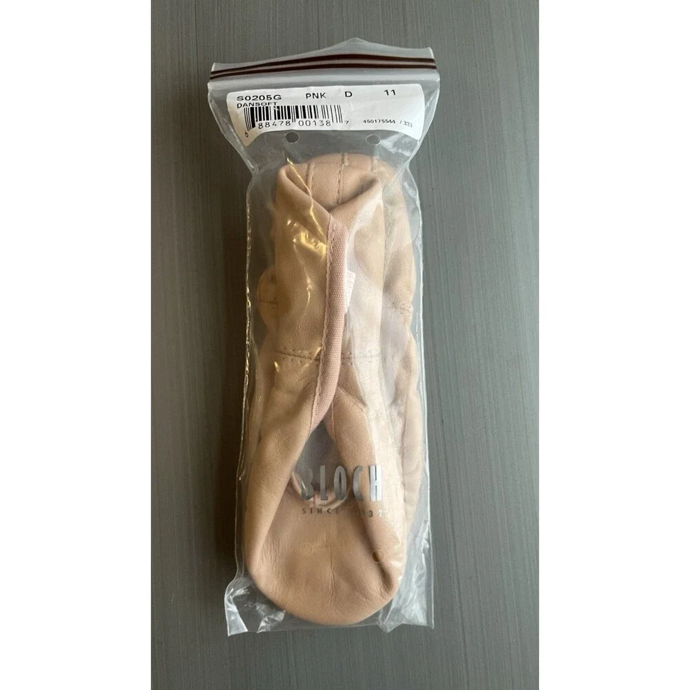 Bloch Childrens Dansoft Pink Leather Ballet Shoes Size 11D NEW